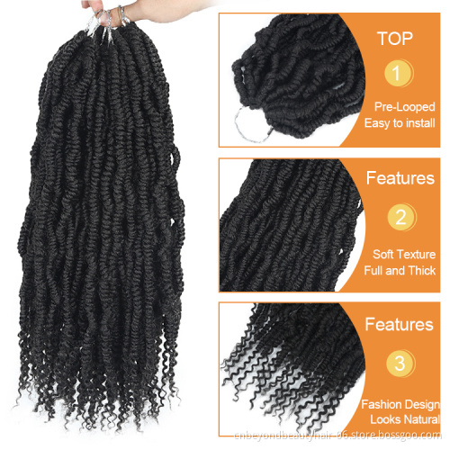 Wholesale bomb twist crochet braids hair curly ends cheap passion twist Pre looped Pre Spring Twist for Black women
